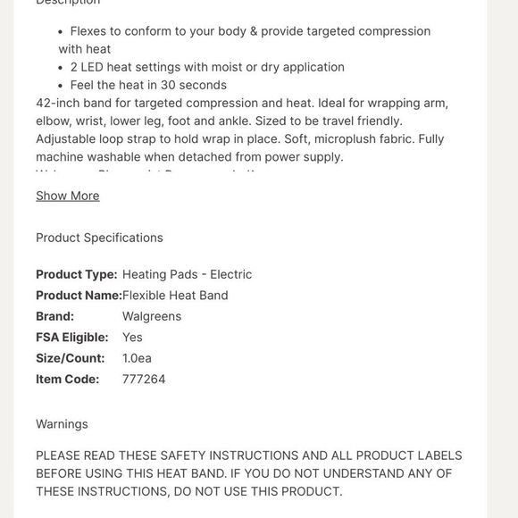 Walgreens Flexible Travel Heat Band - Picture 6 of 8